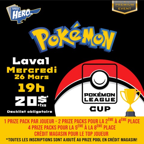 Pokemon League Cup 26 Mars 19h